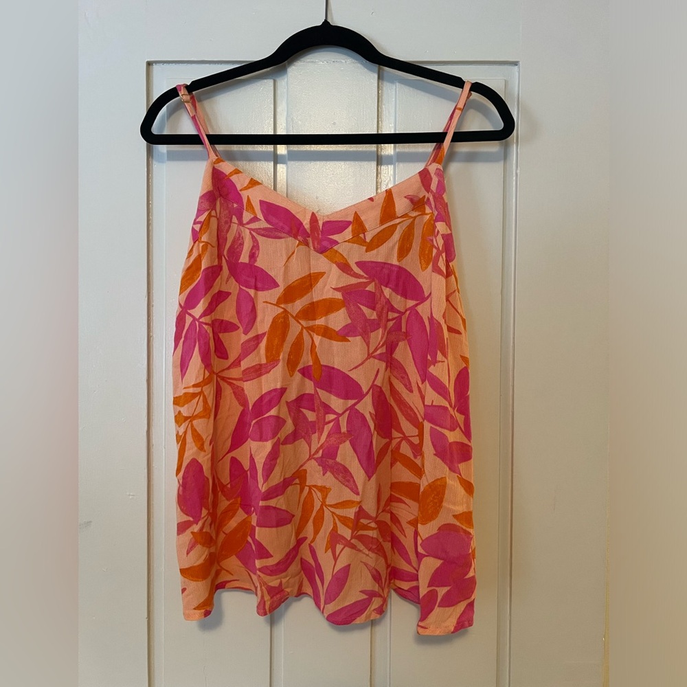Floral Pink and Orange Women's Top